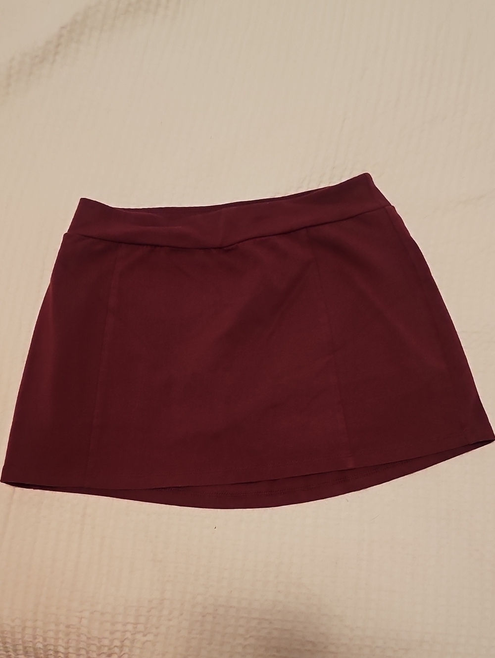 Girls Stretch Mini Skort - Burgundy